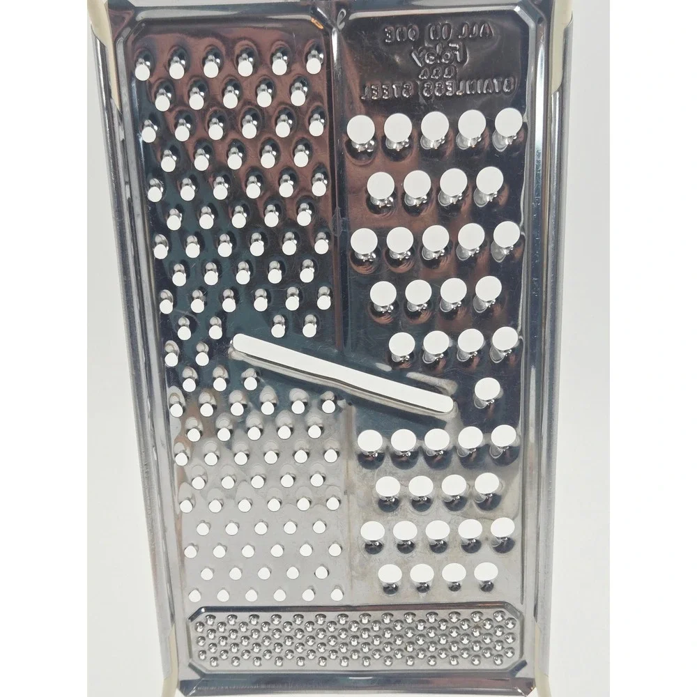 Vintage Foley All In One Grater  Stainless Steel Shreds Fine Course & Nutmeg USA